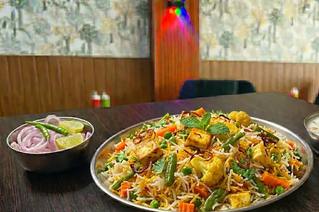 Veg biryani with paneer and vegetables