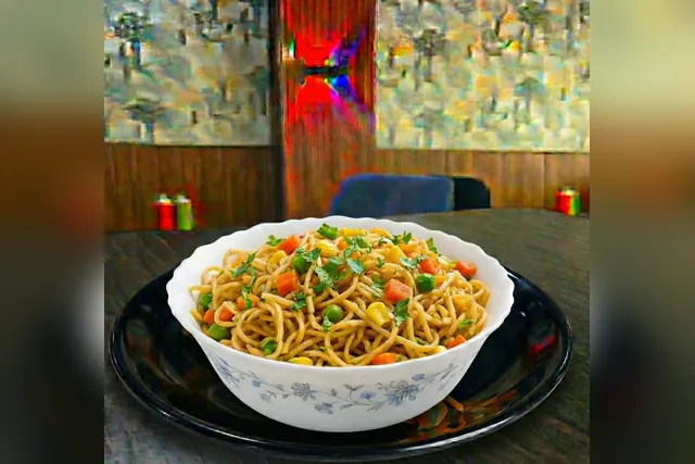 Veg masala Maggie noodles in a bowl